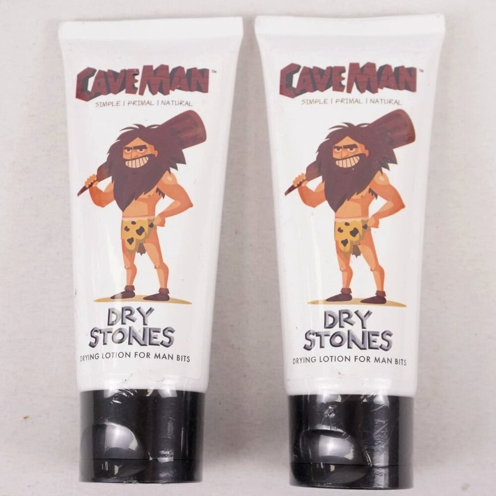 Caveman DRY Stones Drying Lotion For Man Bits Deodorant &Antiperspirant LOT OF 2